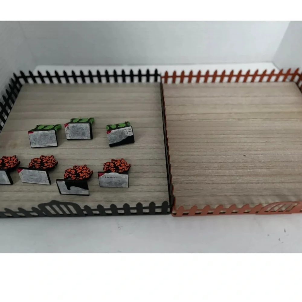 New 2 Tray Set. Target Halloween Black & Orange Staging Trays. Metal & Wood.